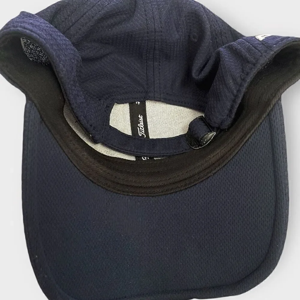 Titleist Polyester Pro V1 FootJoy Blue White Embossed Logo Hat Adjustable New - Picture 7 of 7